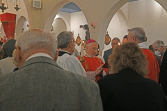 Bishop Patrick Fodor reading the Gospel, Consecration Service, St. Mary of the Angels Church.